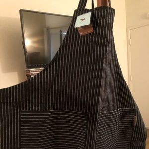 Stylish Black/White Pin Striped Bibbed Apron